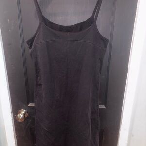 Patagonia Black Spaghetti Strap Slip Dress Built in Bra Stretchy Size XL